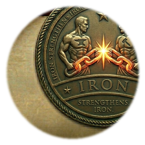 Iron Strengthens Iron brotherhood medallion