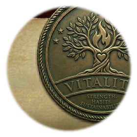 Vitality medallion: a tree growing from a heart